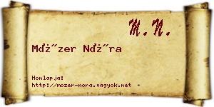 Mózer Nóra névjegykártya