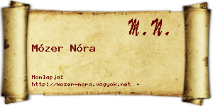 Mózer Nóra névjegykártya
