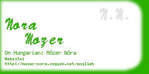 nora mozer business card